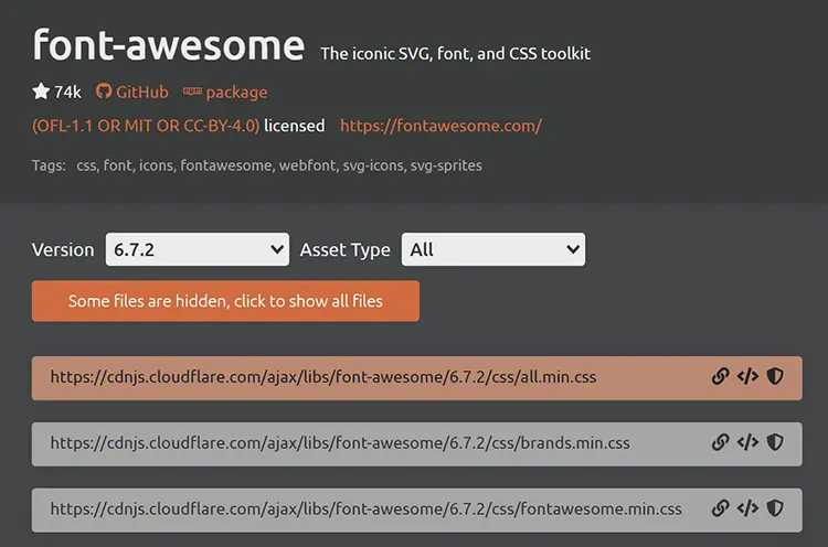 fonrawesome demo نسخه سبکتر FontAwesome