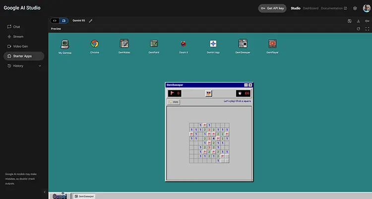 gemini 95 تجربه Minesweeper ویندوز
