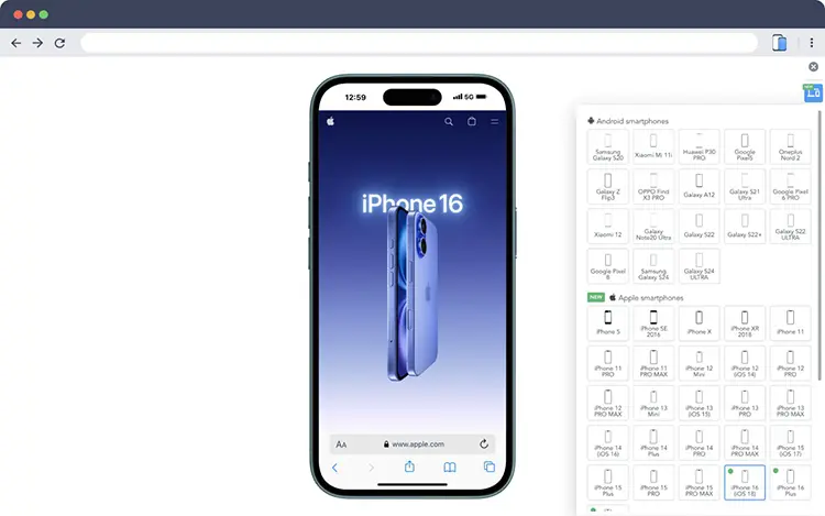 responsive check بررسی واکنشگرایی سایت